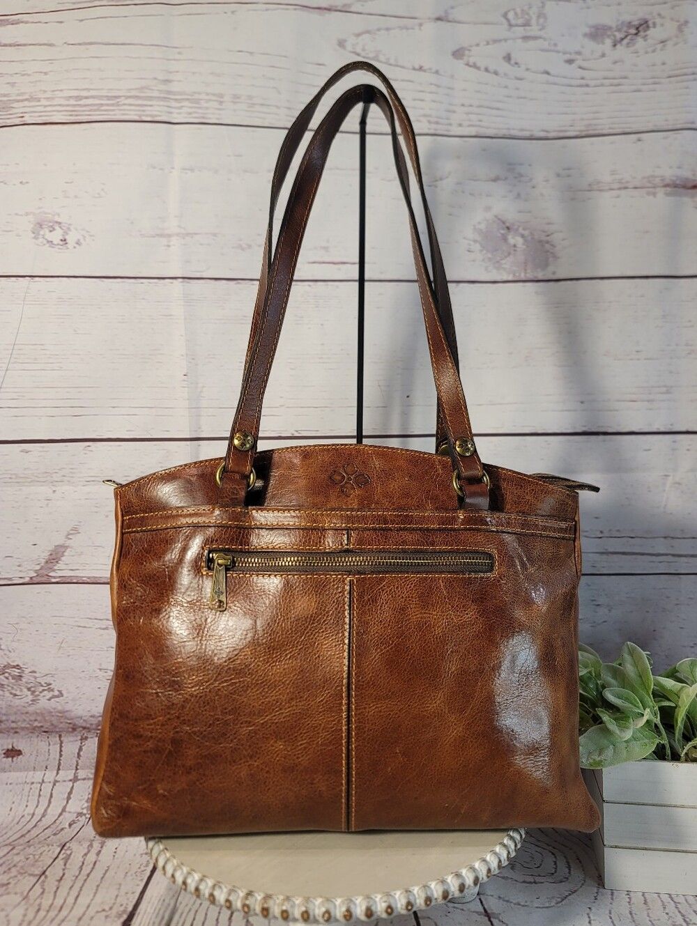 Authentic Patricia Nash Poppy Tote - Brown Italian Leather Bag